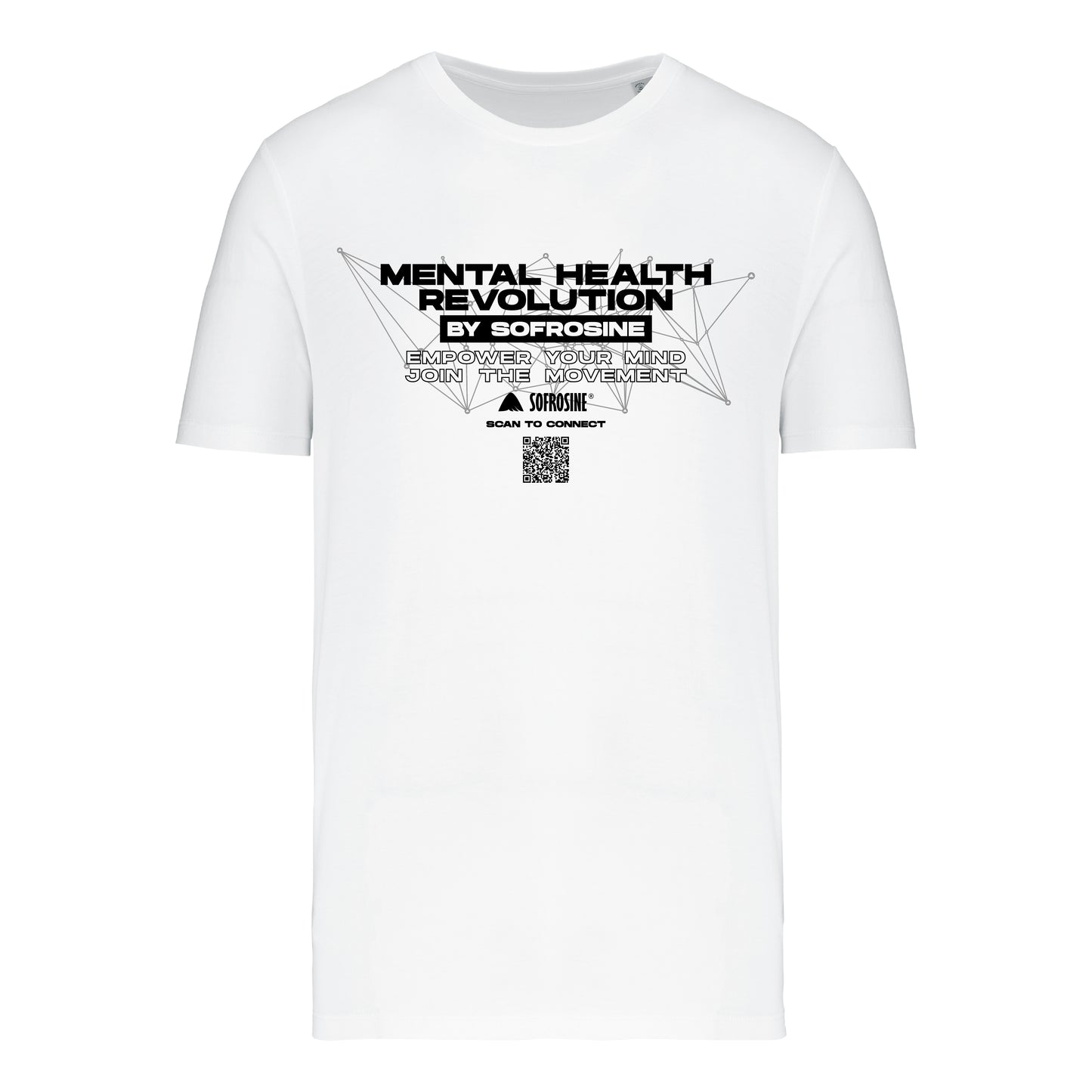 camiseta blanca mental health revolution de sofrosine vista frontal