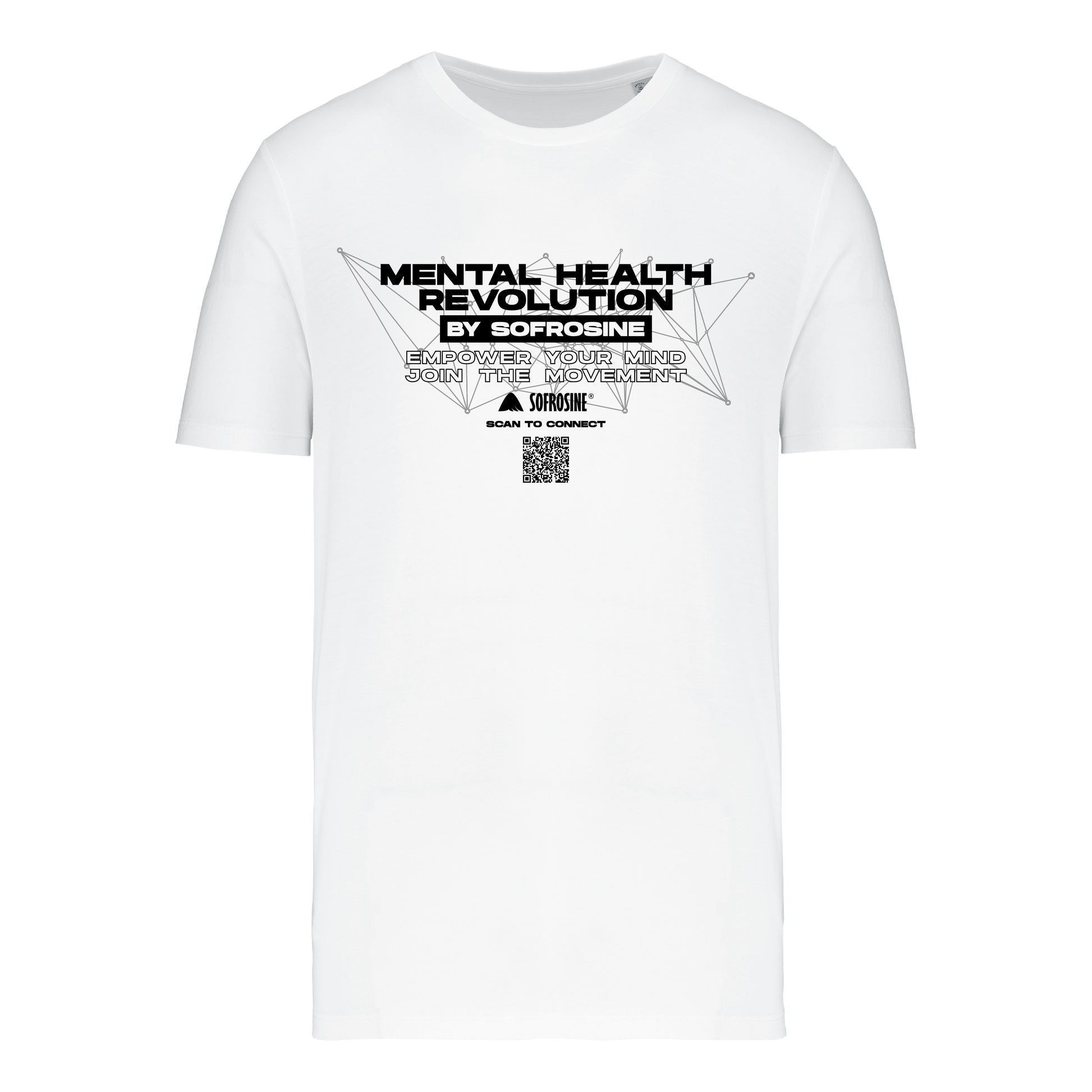 camiseta blanca mental health revolution de sofrosine vista frontal