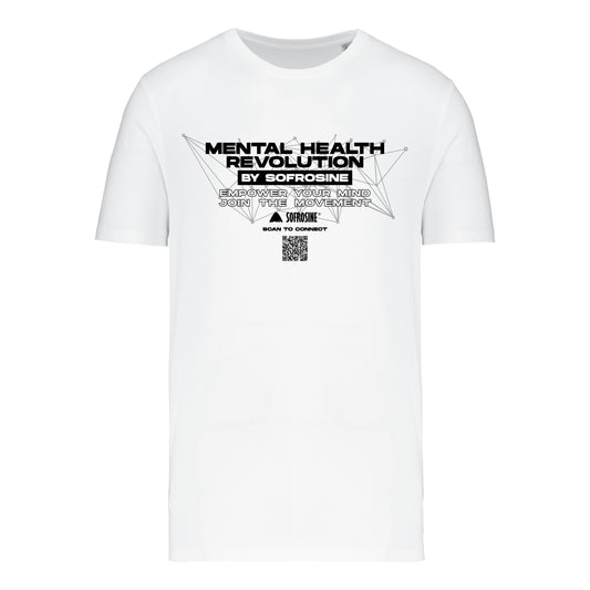 camiseta blanca mental health revolution de sofrosine vista frontal
