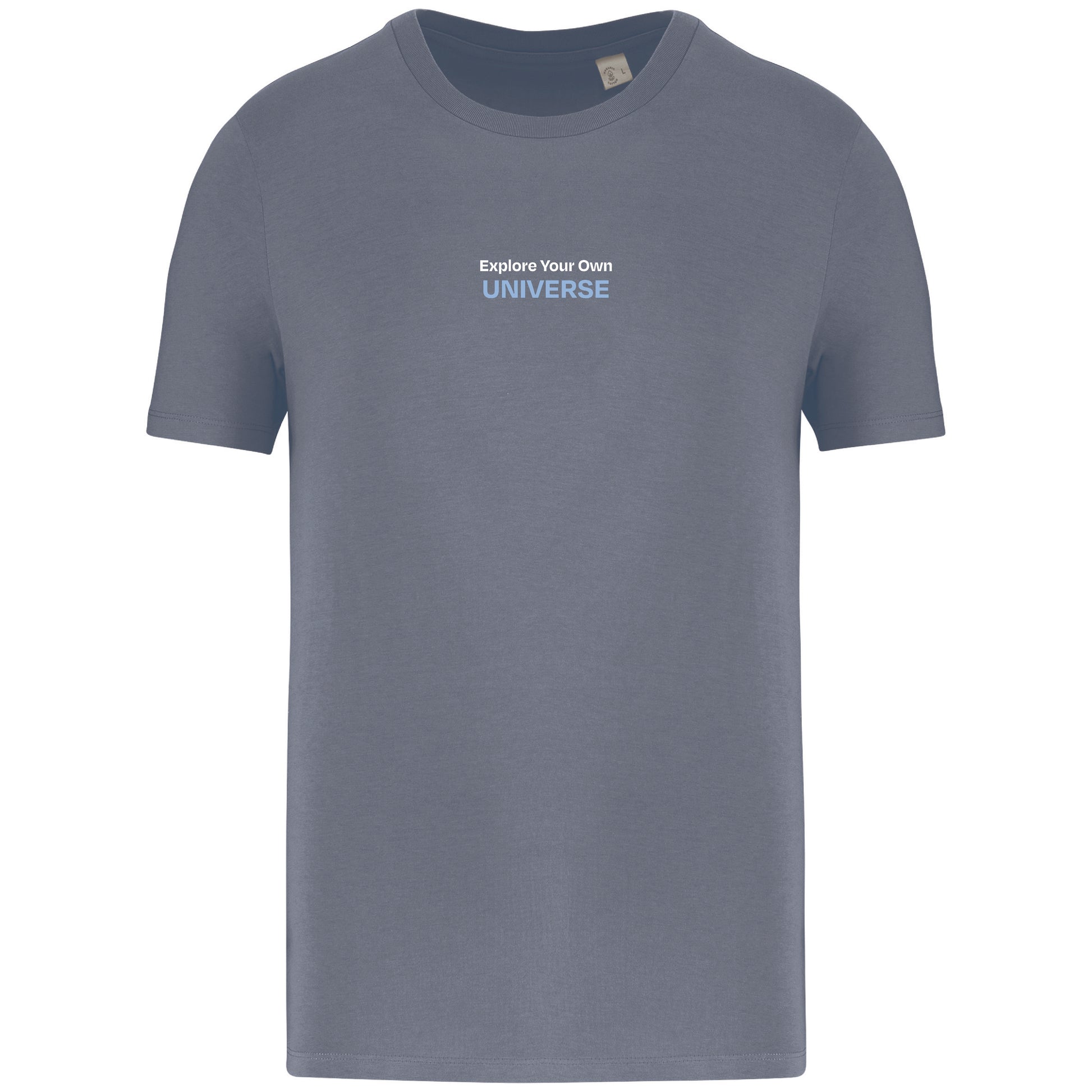 vista frontal camiseta sofrosine mineral grey modelo universe