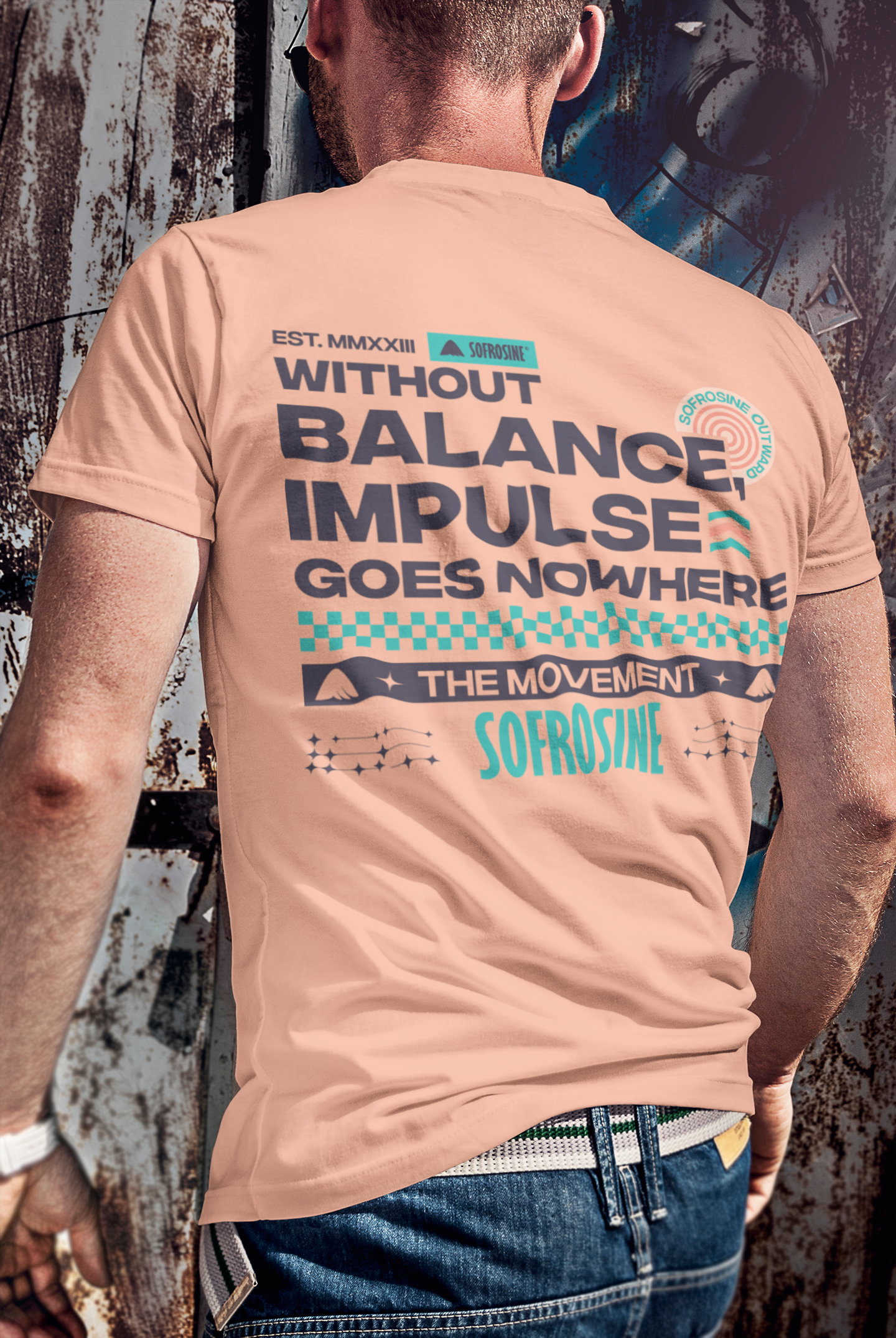 vista trasera chico camiseta balance impulse sofrosine color apricot