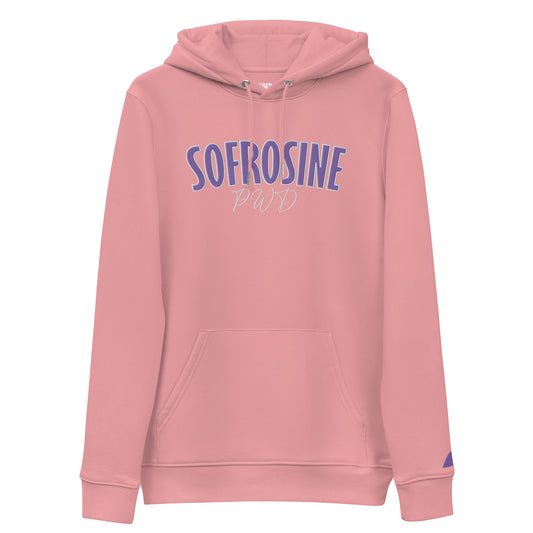 hoodie sofrosine pink con bordado frontal