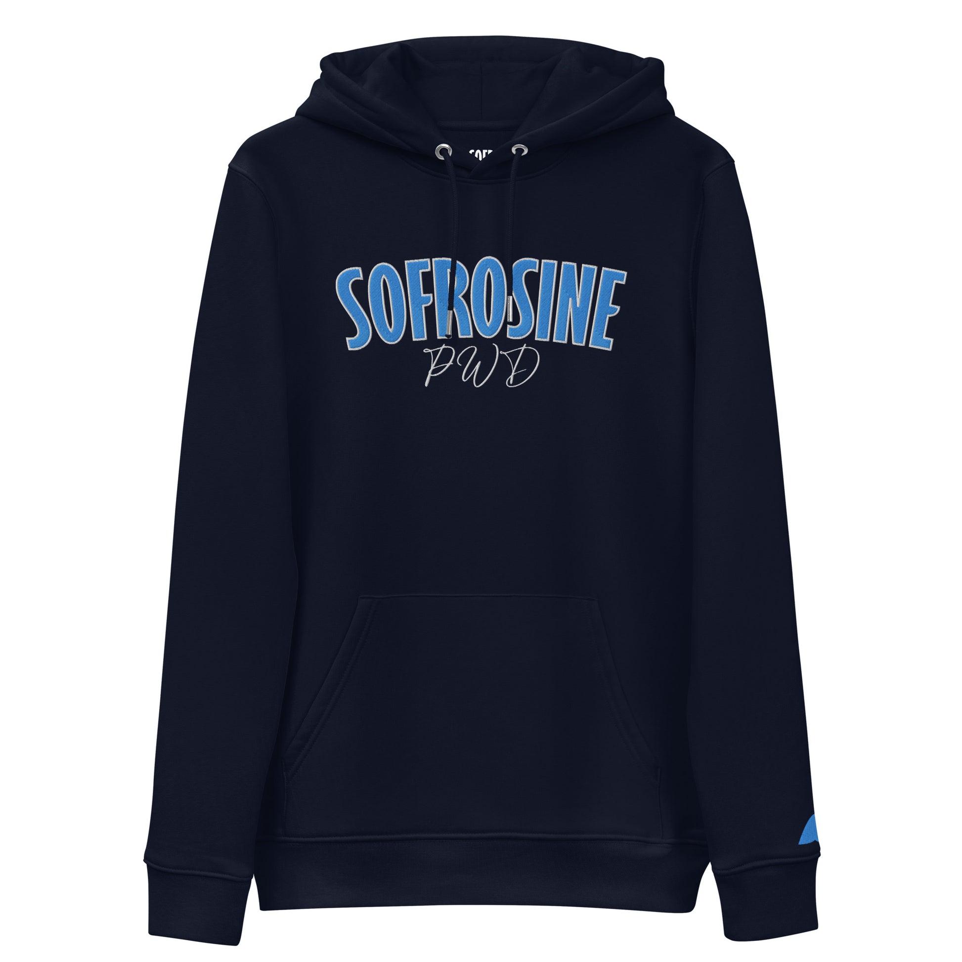 sudadera azul bordada marca sofrosine