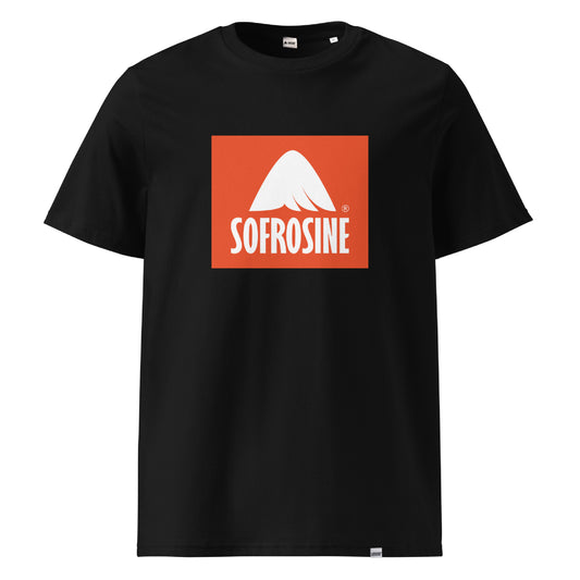 camiseta negra sofrosine con logo en caja roja